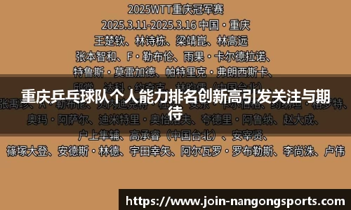重庆乒乓球队个人能力排名创新高引发关注与期待